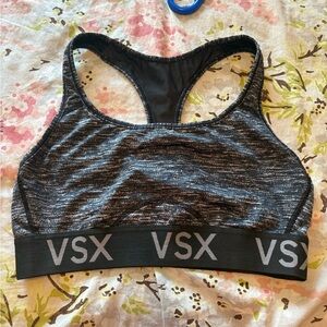 Victoria's Secret Black and Gray Sports Bra Moisture-Wicking Racerback